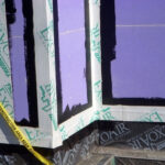 ExoAir 110 applied at window transition with black membrane
