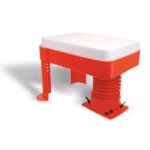 3M Fire Barrier Cast-In Tub Box Assembly 3TB – red, pre‑installed firestop tub form for 3″ pipe penetrations