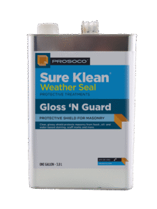 Gloss ‘N Guard high-gloss masonry sealer for tile, pavers, and terrazzo surfaces.