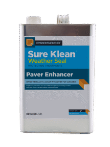 Paver Enhancer – Color intensifying, water-repellent treatment for interlocking concrete and porous tile.