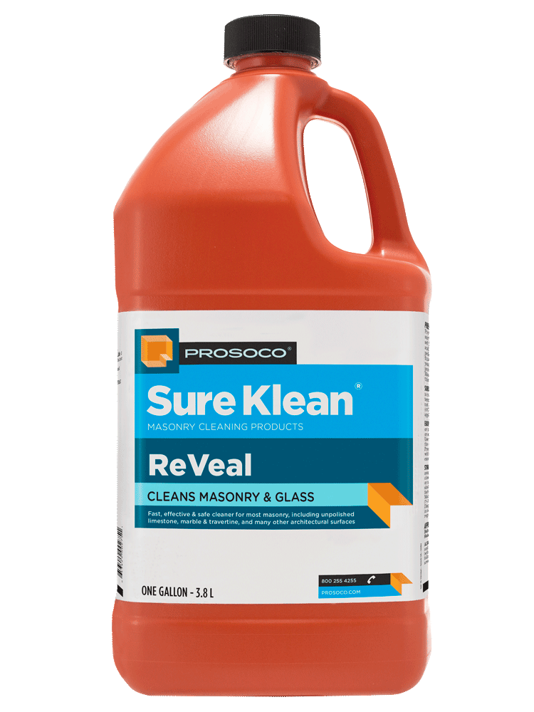 ReVeal – Non-fuming cleaner removes carbon and atmospheric staining from masonry, stone, and glass.