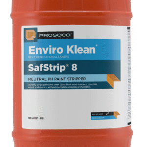Enviro Klean SafStrip 8 — neutral pH gel remover for thick coatings and sealers on masonry, concrete, and wood.