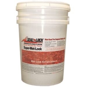 Super Wet Look Sealer providing high-gloss wet finish on paver surface