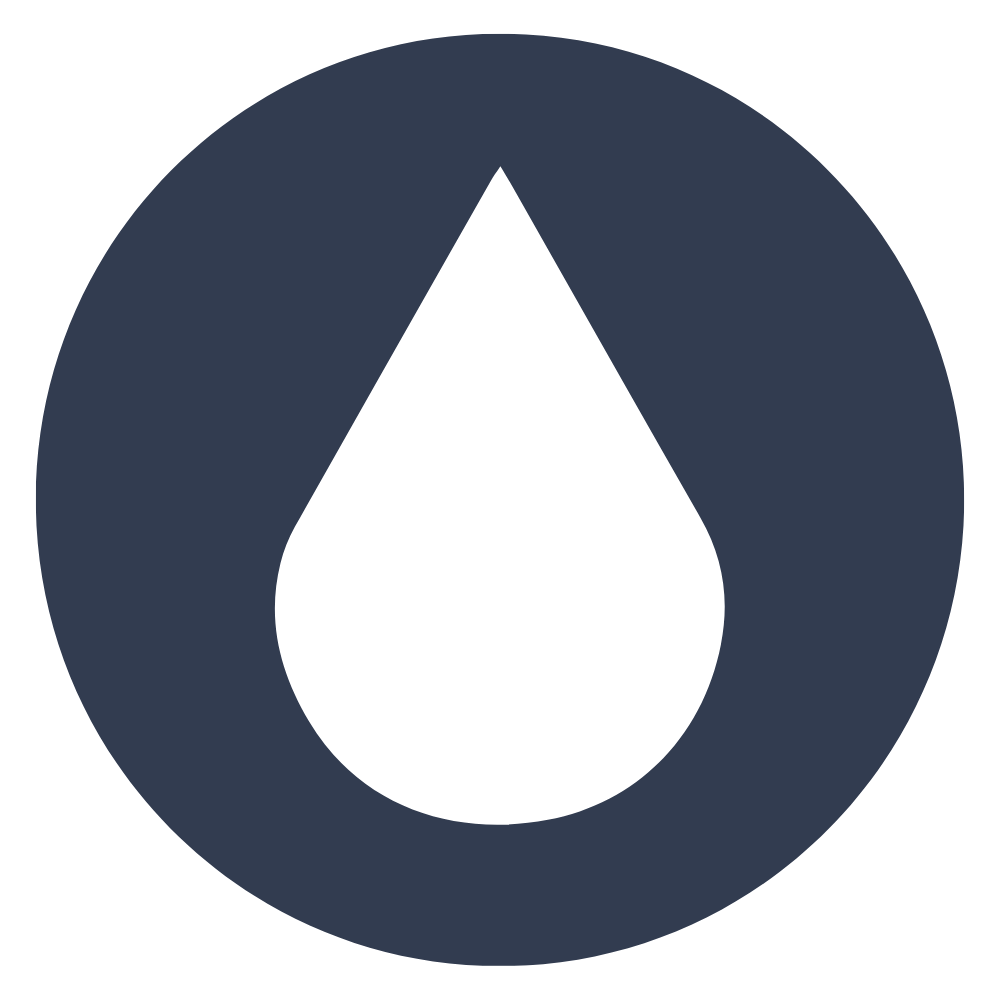 Waterproofing icon logo – drop symbol inside a circle