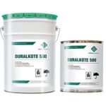 Duralkote 500 epoxy liner system coating containers with green lids