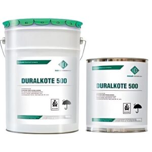 Duralkote 500 epoxy liner system coating containers with green lids