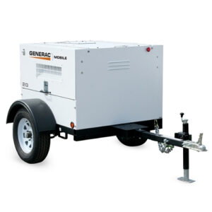 Generac MLG20IF4 19 kW mobile diesel generator with trailer and sound-attenuated steel enclosure