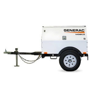 Generac 8kVA mobile diesel generator with 1.12L engine.