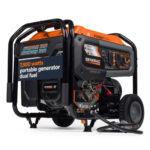 Generac GP7500E Dual Fuel portable generator with COsense safety and electric start