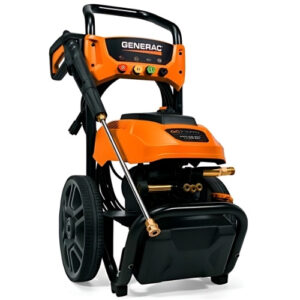 Generac 2300 PSI Electric Pressure Washer with brushless motor and 1.2 GPM flow for decks, vehicles, and outdoor cleaning tasks