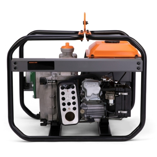 Generac XC3000P trash pump side view with engine and pump assembly.